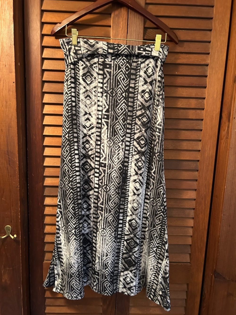 Lily Rose Black & White Aztec Maxi Skirt